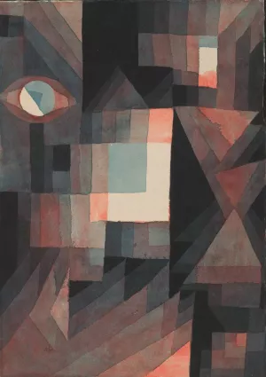 Abstract. Red and Green Gradation (with some cinnibar in vertical format) by Paul Klee Oil Painting Reproduction