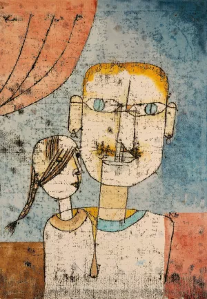Adam and Little Eve by Paul Klee - Hand-Painted Oil Painting Reproduction