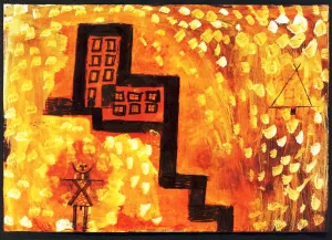 Das Haus in der Hobe by Paul Klee - Hand-Painted Oil Painting Reproduction