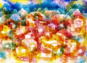 Early Morning in Ro by Paul Klee - Hand-Painted Oil Painting Reproduction
