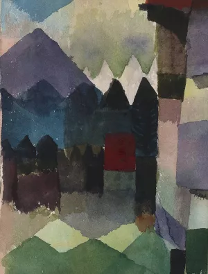 Main Product Photo of Fohn im Marc'schen Garten Painting by Paul Klee
