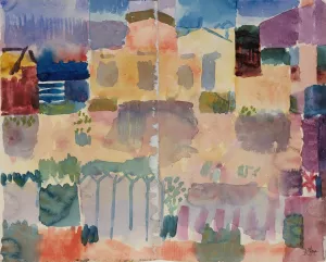 Garden in St. Germain, The European Quarter Near Tunis by Paul Klee - Hand-Painted Oil Painting Reproduction