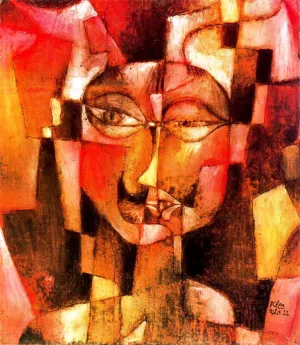 German Head with Mustache by Paul Klee - Hand-Painted Oil Painting Reproduction