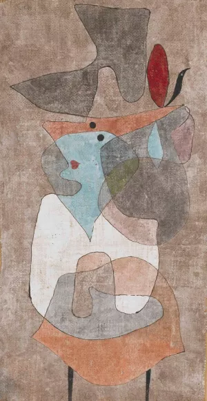 Main Product Photo of Hat, Lady and Little Table. Painting by Paul Klee
