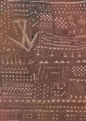 In the Manner of a Leather Tapestry by Paul Klee - Hand-Painted Oil Painting Reproduction