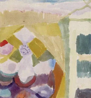 Interieur mit der Uhr by Paul Klee - Hand-Painted Oil Painting Reproduction