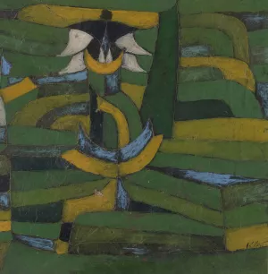 White Blossom in the Garden by Paul Klee - Hand-Painted Oil Painting Reproduction